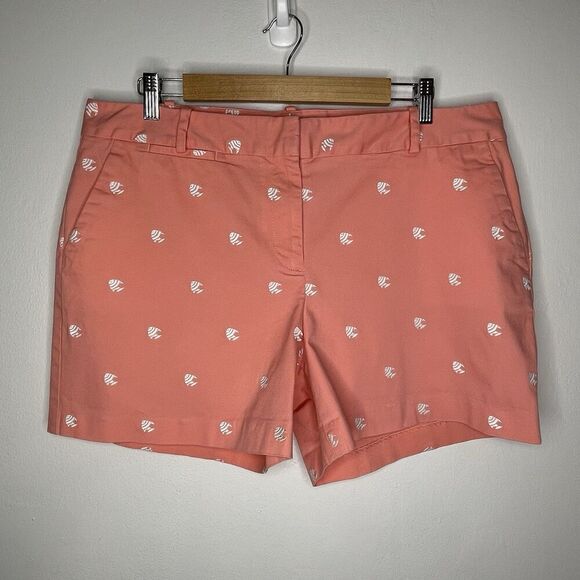 Talbots Women Cotton Spandex Shorts ResortWear VacationBeach Embroidered Fish 14 - Picture 2 of 11